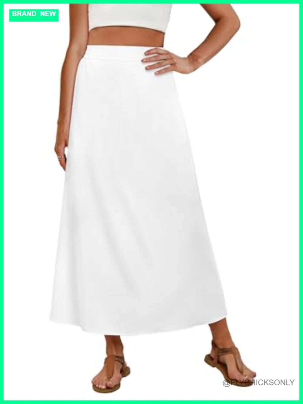 Womens Maxi Long Skirt with Pockets Stretchy Spring Summer Boho Casual Flow